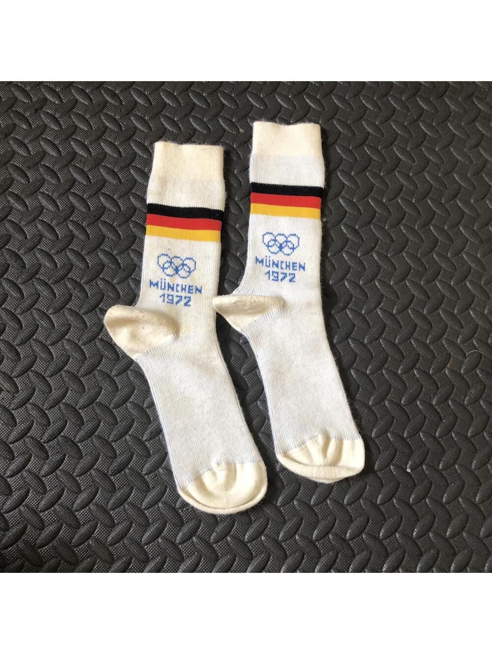 Vintage 1972 Munich Olympics Socks with German Flag Colors